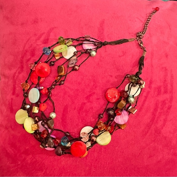 Premier Designs Necklace Artistic Jewelry Shells beads multi strand 9’ 0776 P - Picture 4 of 12